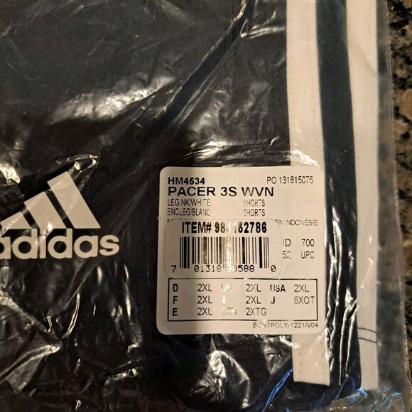 Adidas 3-Stripes Pacer Woven Shorts Navy Blue AeroReady NWT Womens Size 2XL New - Picture 13 of 13